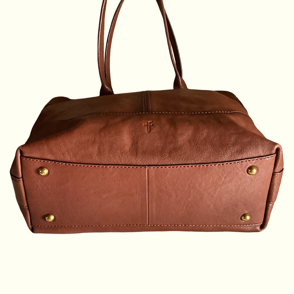 Frye Leather Ring Tote Shoulder Bag | Cognac Brown - Picture 5 of 6